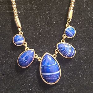 Beautiful Gold and Blue Toned Necklace - 20"